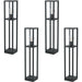 4 PACK IP44 Outdoor Bollard Light Black Cast Aluminium Box 40W E27 Tall Post Loops