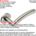 Door Handle & Latch Pack Satin Steel Curved Bar Lever Screwless Round Rose Loops