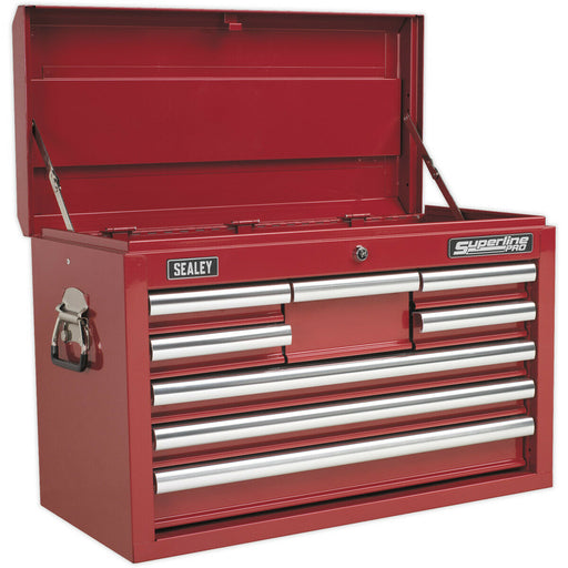 660 x 315 x 430mm RED 8 Drawer Topchest Tool Chest Lockable Storage Unit Cabinet Loops