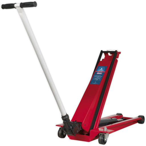 High Lift Low Entry Hydraulic Trolley Jack - 2 Tonne Capacity - 805mm Max Height Loops