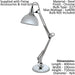 2 PACK Table Desk Lamp Colour Chrome Adjustable In Line Switch Bulb E27 1x40W Loops