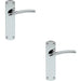 2x Rounded Curved Bar Handle on Latch Backplate 170 x 42mm Polished Chrome Loops
