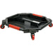Creeper Tool Tray - Five Compartments - 360° Plastic Swivel Castors - Red Loops