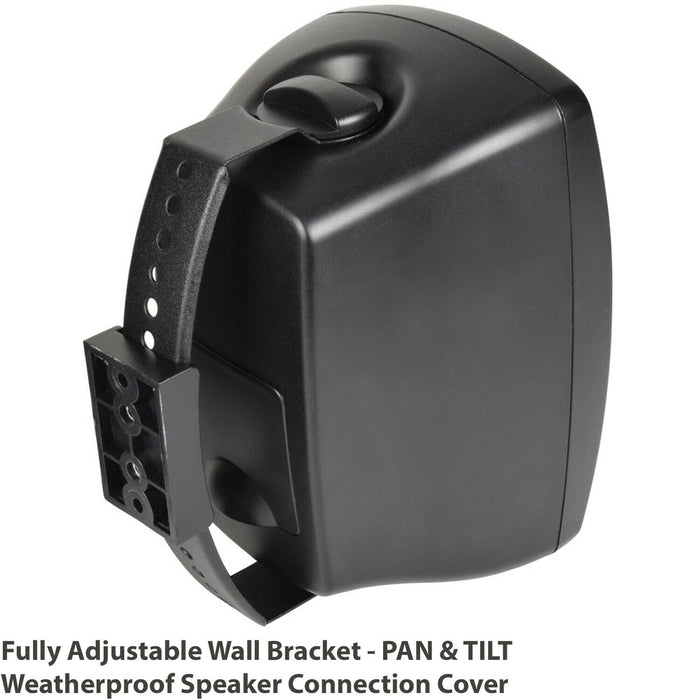 Outdoor Bluetooth Speaker Kit 4x 60W Black Stereo Amplifier Garden BBQ Parties