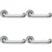 4x PAIR 19mm Round Bar Safety Lever on Round Rose Concealed Fix Satin Aluminium Loops