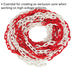 Red & White Plastic Chain - 25m x 6mm - High Voltage Exclusion Zone - Safety Loops