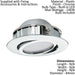 Wall / Ceiling Flush Downlight Chrome Round Recess Spotlight 6W Built in LED Loops