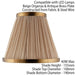8" Luxury Round Tapered Lamp Shade Beige Pleated Organza Fabric & Antique Brass Loops