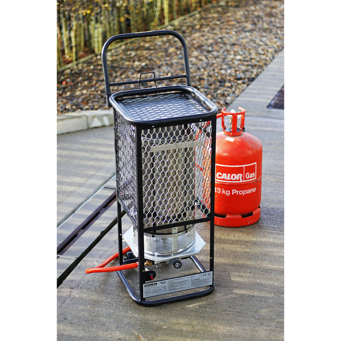 Industrial Propane Heater - 125000 Btu/Hr Space Warmer - Heavy Duty Frame Loops