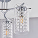 Semi Flush Ceiling Light Chrome Glass Drops 3 Bulb Hanging Pendant Lamp Shade Loops