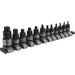 12pc TRX Star STUBBY Socket Bit Set - 1/4" 3/8" 1/2" - Square Drive Short Shaft Loops