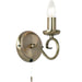 2 PACK Dimmable LED Wall Light Antique Brass Classic Lounge Lamp Bulb Fitting Loops