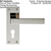 PAIR Straight Square Lever on Euro Lock Backplate 150 x 50mm Polished Nickel Loops