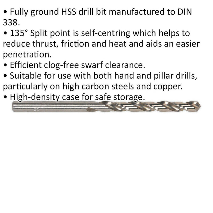 10 PACK 6 x 90mm Fully Ground HSS Drill Bit - High Speed Clog Free Drill Bit Loops