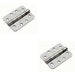 2x PAIR 102 x 76 x 3mm Ball Bearing Hinge Rounded Stainless Steel Interior Door Loops