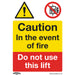 10x DO NOT USE THIS LIFT Health & Safety Sign Rigid Plastic 150 x 200mm Warning Loops