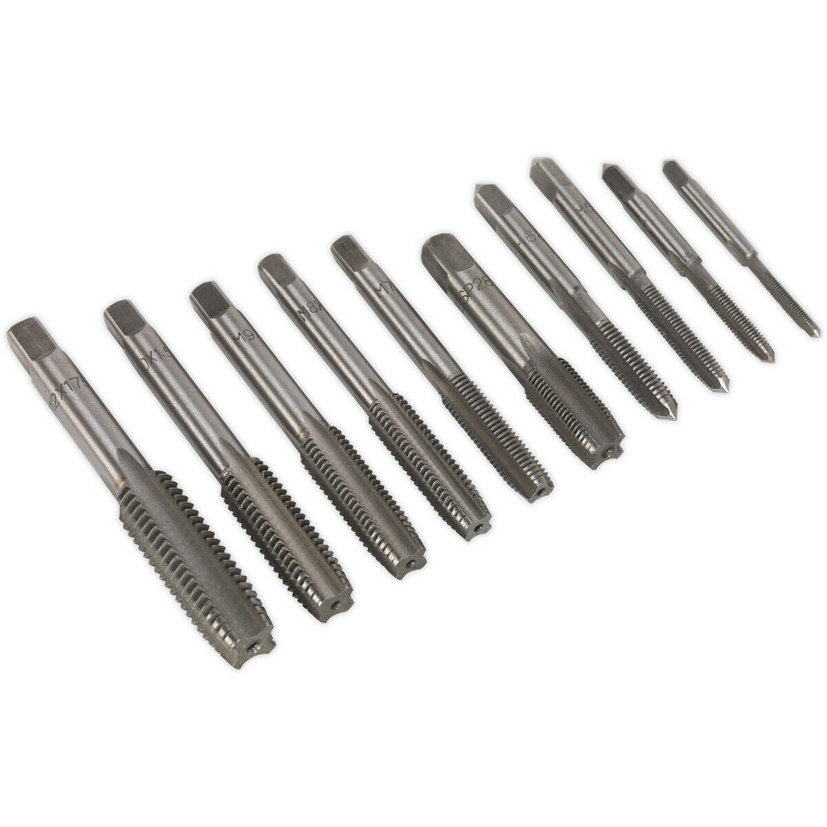 10pc Metric Tap Set - M3 to M12 - TUNGSTEN Socket Threading / Tapping Bit Kit Loops