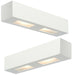 2 PACK Dimmable Twin Wall Light Primed White (ready to paint) Box Down Lamp Loops