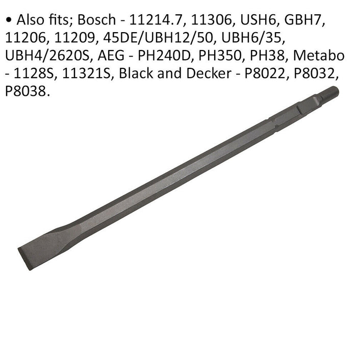 25 x 450mm Impact Chisel - Bosch 11208 & Other Models - Demolition Breaker Loops