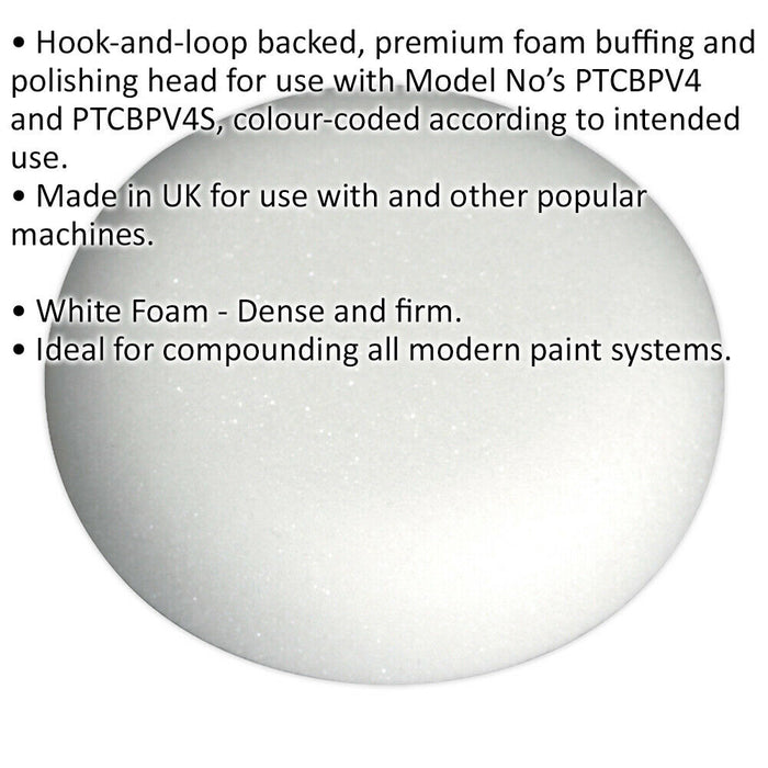 Buffing & Polishing Foam Head - 80 x 25mm - Hook-and-Loop - Dense & Firm Loops
