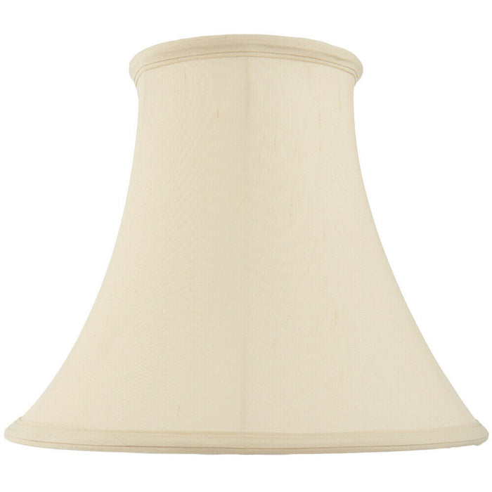 16" Round Bell Handmade Lamp Shade Cream Fabric Classic Table Light Bulb Cover Loops