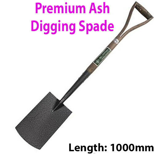 PREMIUM Carbon Steel 1000mm Digging Spade Shovel YD Handle Gardening Tool Loops