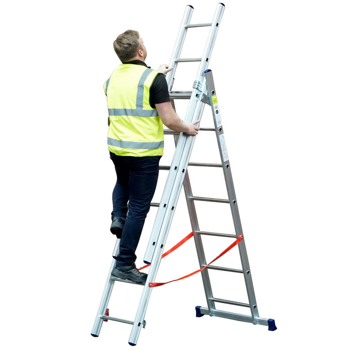 33 Rung Lightweight Combination Ladder Triple Extension / Step & Staircase Stair Loops
