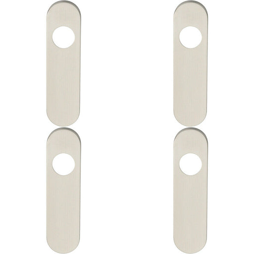 4x PAIR Radius Lock Latch Plate Cover 170 x 45 x 8mm Satin Stainless Steel Loops