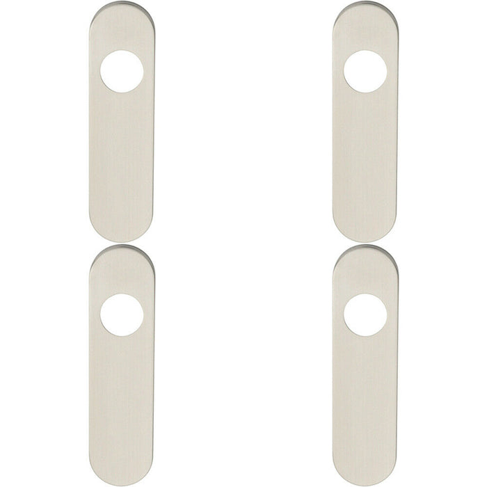 4x PAIR Radius Lock Latch Plate Cover 170 x 45 x 8mm Satin Stainless Steel Loops