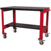 2 Level Mobile Workbench - 300kg Weight Limit - 2 Fixed & 2 Locking Castors Loops