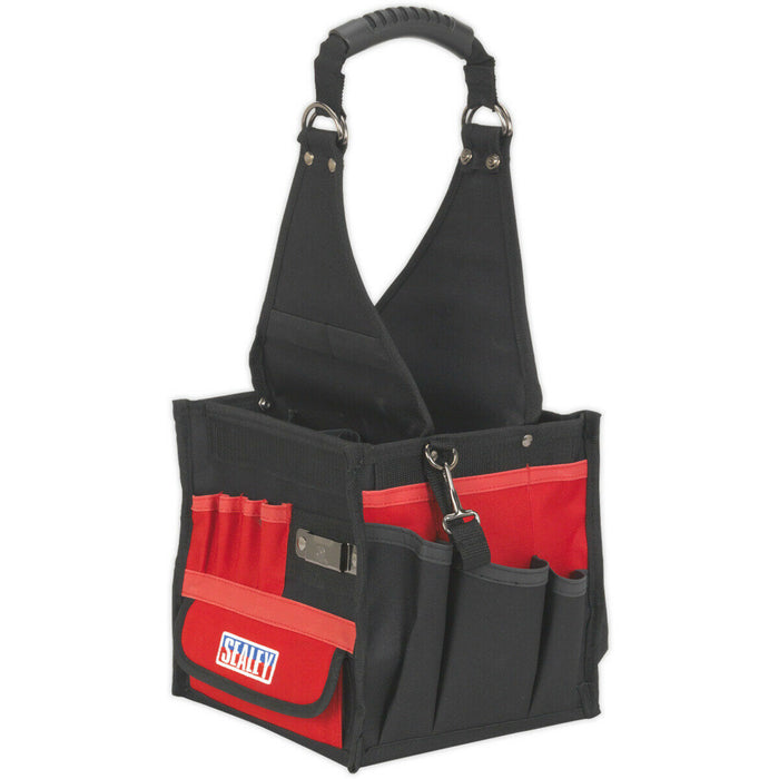 200 x 220 x 230mm Technicians Utility Tool Bag - RED - 26 Pocket Portable Case Loops