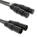 0.5m Twin 3 Pin XLR Male Plug to 2x XLR Female Socket Cable Audio Mic Mixer Amp Loops