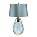 Table Lamp Duck Egg Blue Shade & Blue tinted Glass LED E27 60W d01886 Loops
