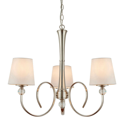 Luxury Hanging Ceiling Pendant Light Bright Nickel Marble Silk 8 Lamp Chandelier Loops
