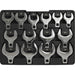14pc Crows Foot Spanner Set - 1/2" Square Drive Metric Ratchet Handle Adapter Loops