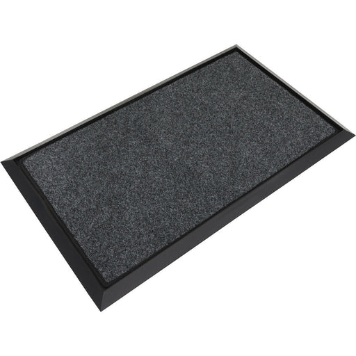 750mm x 450mm Rubber Disinfection Mat - Removable Carpet - Slip Resistant Loops