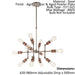 Ceiling Pendant Light - Aged Copper & Aged Pewter Plate - 12 x 40W E27 Loops