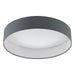 Flush Ceiling Light Colour White Shade Anthracite Fabric Bulb LED 18W Included Loops