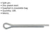 100x Split-Pins Pack - 4.8mm x 51mm Metric - Split Cotter Pin Zinc Plated Steel Loops