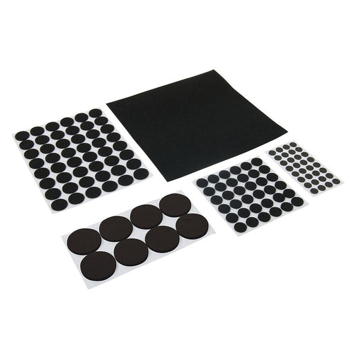 125 Piece Black Adhesive Pads Set Furniture Feet / Leg Scratch Floor Protectors Loops