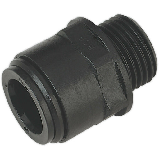 2 PACK - 15mm x 1/2" BSP Black Straight Adapter - Air Ring Main Pipe Male Thread Loops