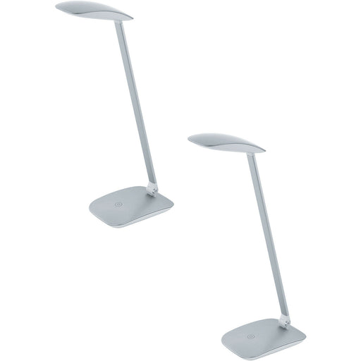 2 PACK Table Desk Lamp Colour Silver Touch On/Off Dimming LED 4.5W Included Loops
