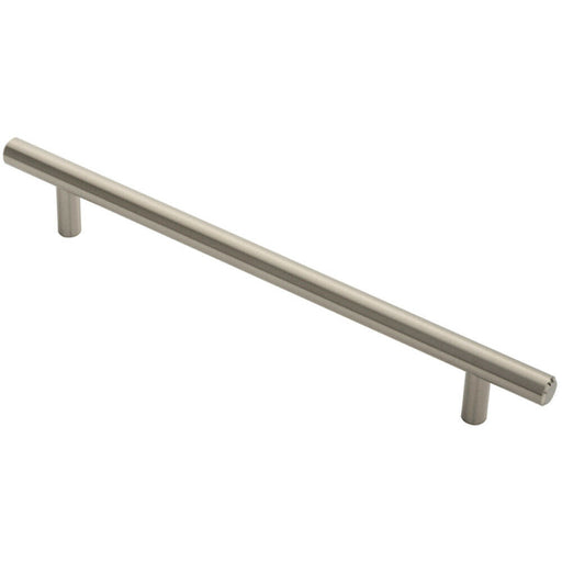 Round T Bar Cabinet Pull Handle 252 x 12mm 192mm Fixing Centres Satin Nickel Loops