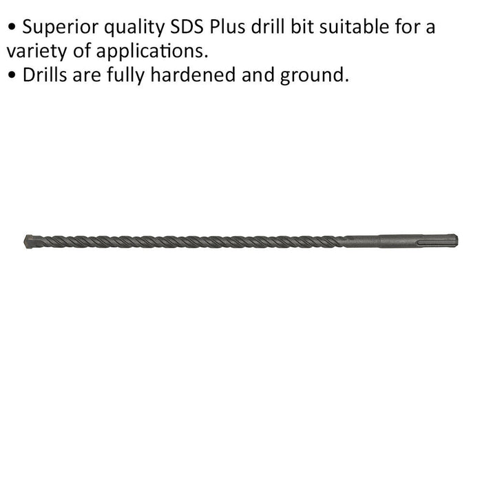 10 x 310mm SDS Plus Drill Bit - Fully Hardened & Ground - Smooth Drilling Loops