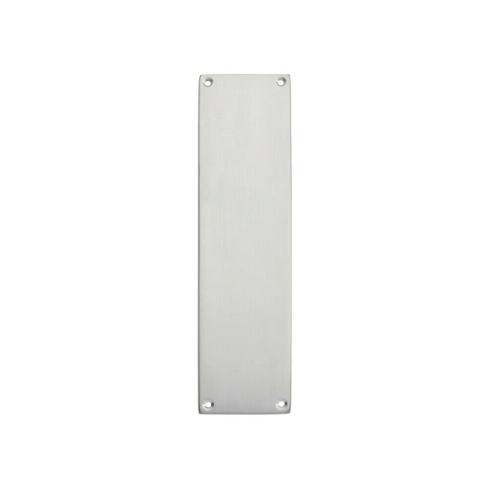 Plain Victorian Door Finger Plate 298 x 73mm Satin Chrome Push Plate Loops