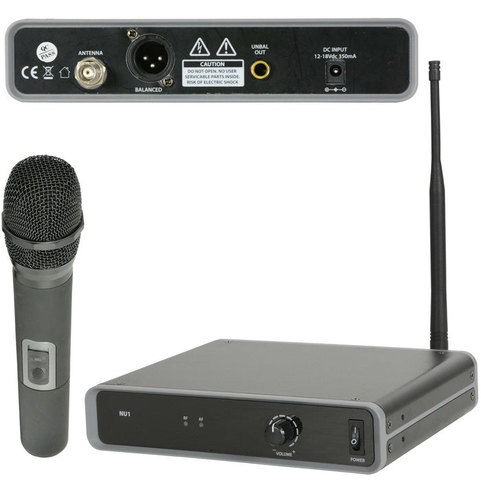 60m Wireless Microphone Receiver System UHF Handheld Dynamic Karaoke Tannoy Kit Loops