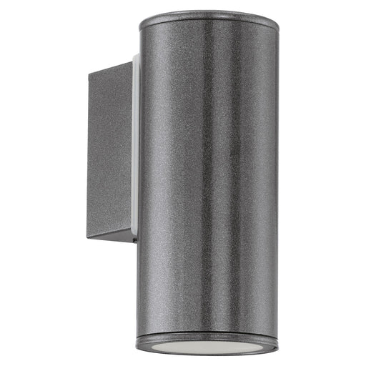 IP44 Outdoor Wall Light Anthracite Zinc Plated Steel 1 x 3W GU10 Bulb Loops