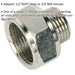 Air Tool Adaptor - 1/2" BSPT Male to 3/4" BSP Female - Hexagon Nipple Connector Loops
