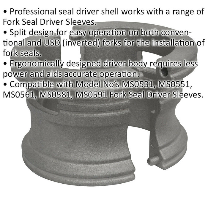 Motorcycle Fork Seal Shell - Split Design - Accurate Driver Body Install Tool Loops