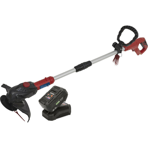 20V Lightweight Cordless Strimmer - 4aH Lithium-ion Battery & Battery Charger Loops